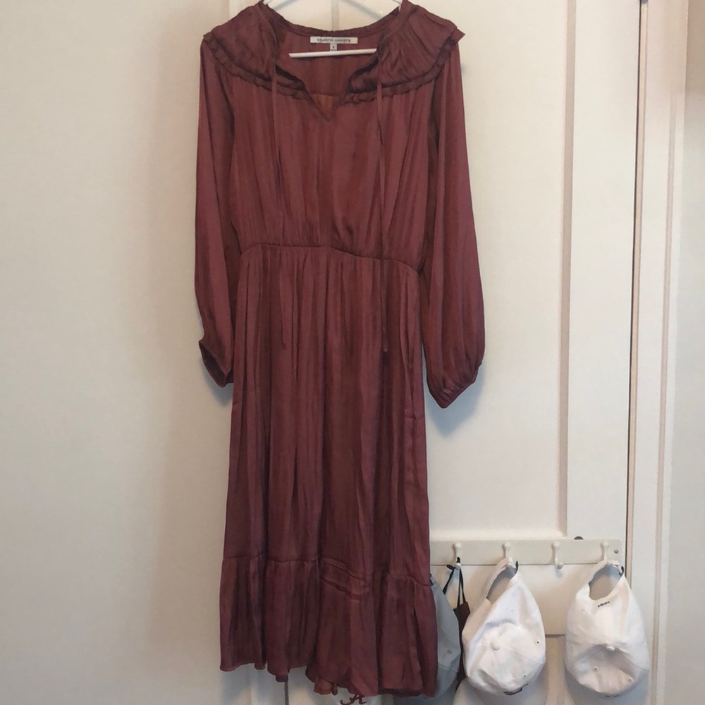 Collective concepts, maroon midi dress, size small